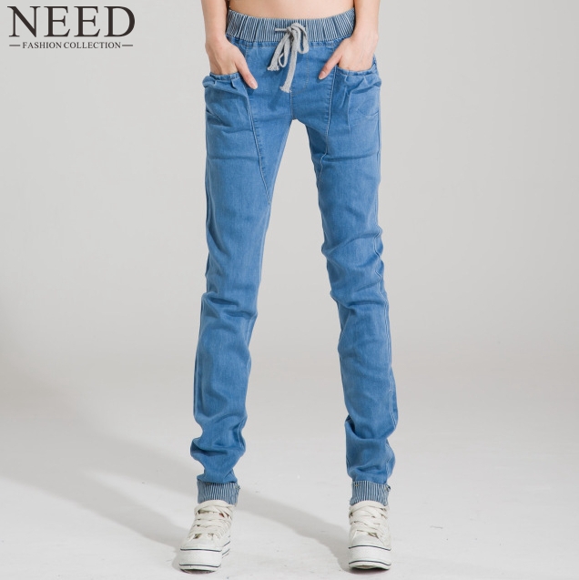 .com : Buy 2016 Summer Women Elastic Jeans Woman Loose Harem Jeans ...